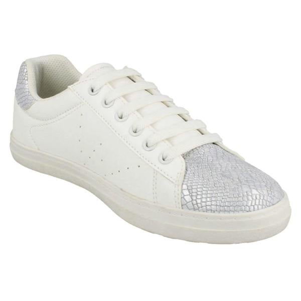 Spot On Ladies Spot On Synthetic Snake Design Casual Trainers