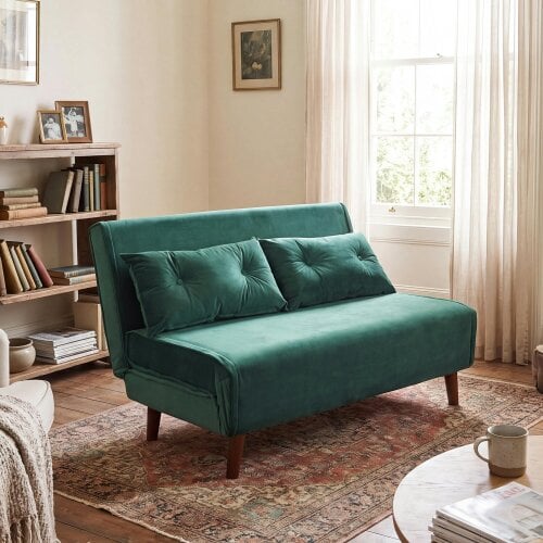Kosy Koala Double Sofa Bed Sleeper Foldable Portable Pillow Lounge Couch Green Sofa