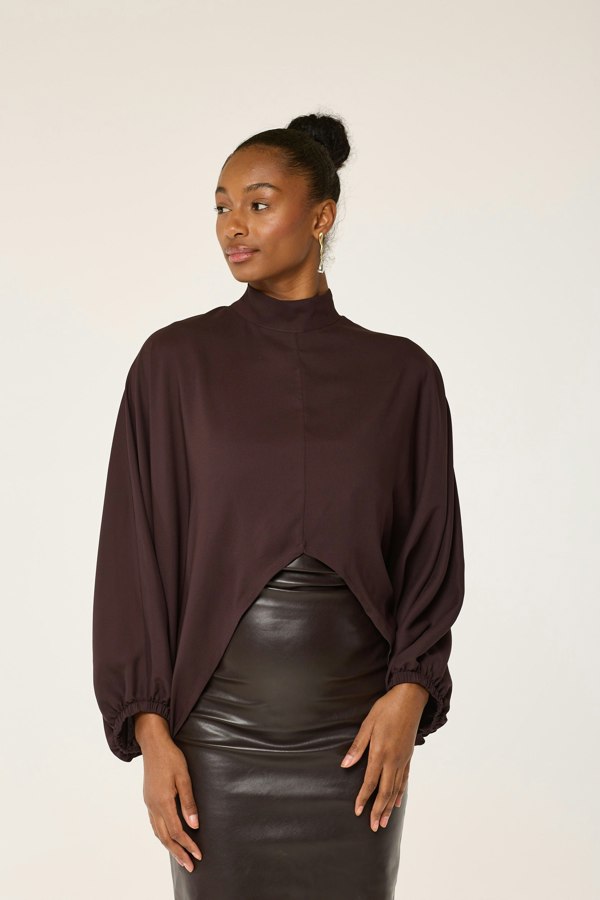 Lioness by TF The Brown Satin Tunic