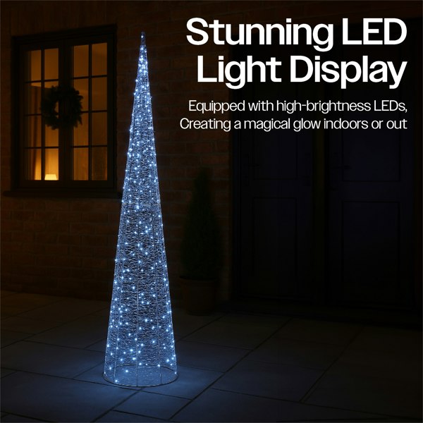 Xmas Haus 32x32x150cm Silver Tower Tree 350w MicroLed 5M Lea