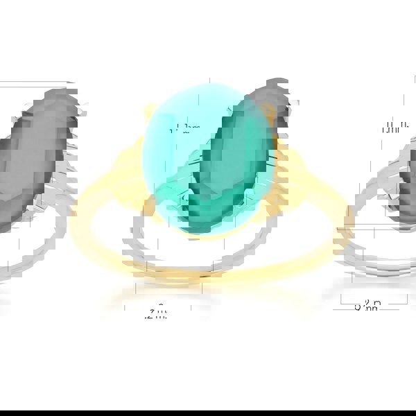 Gemondo Grand Deco Oval Chalcedony Ring in Gold Vermeil