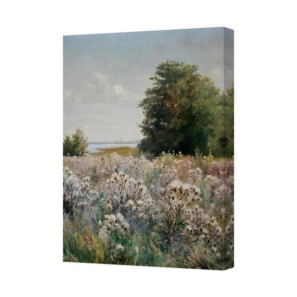 Benjamin Tate Design Contemporary Landscape Canvas Wall Art Print On Stretched Canvas With Deep Wooden Frame And Hanging Brackets