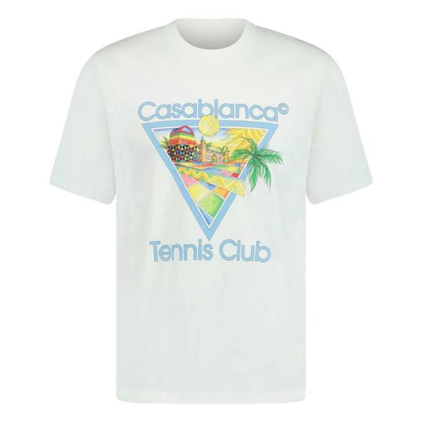 Casablanca Blue 'Tennis Club' T-Shirt White - chancefashionco
