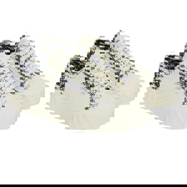 Superga Womens/Ladies 2630 Stripe Sketched Flowers Trainers - Beige Natural/Navy - 