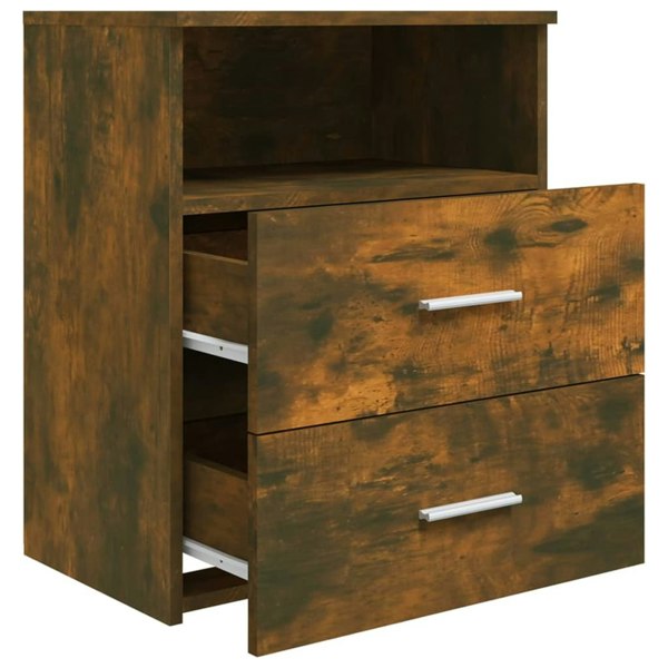 Berkfield Bed Cabinets 2 pcs Smoked Oak 50x32x60 cm