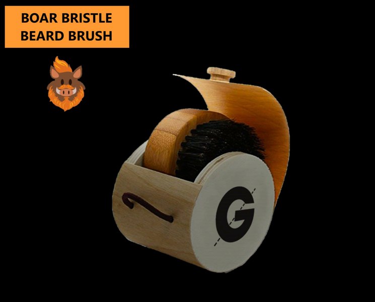 Groomarang 'O' Boar Bristle Beard Brush