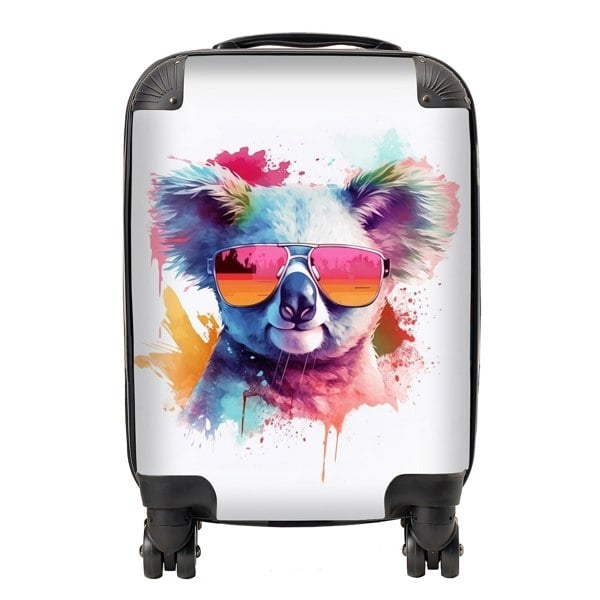 Warren Reed Colourful Splashart Koala In Glasses Suitcase