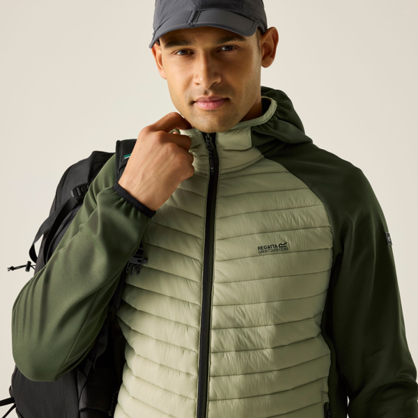 Regatta Mens Andreson Hybrid Jacket - Light Sage/Dark Khaki