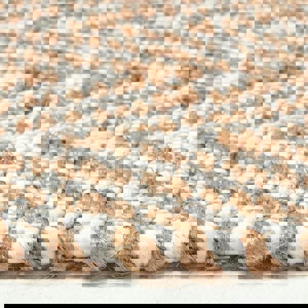 HOMESCAPES Sierra Neutral Diamond Pattern Hemp Chindi Rug