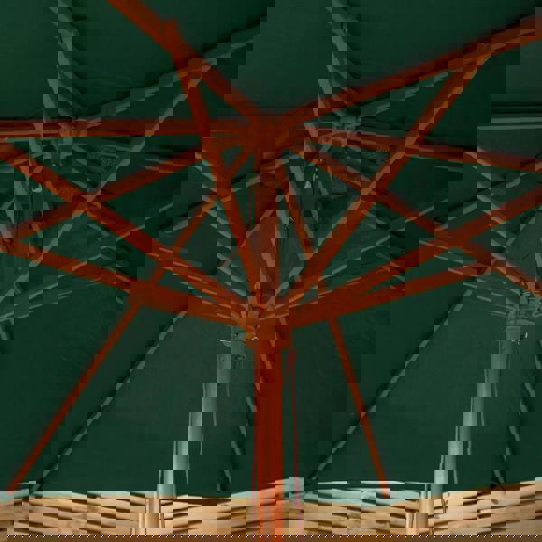 Samuel Alexander 2.7m Outdoor Wooden Garden Parasol Sun Shade with Carry Bag in Green