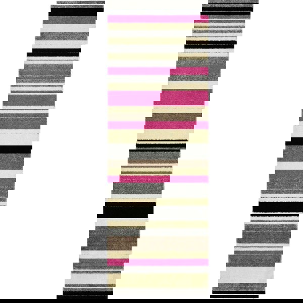 Linea Striped Pink Washable Rug – The Rugs