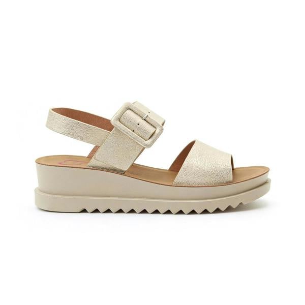 Heavenly Feet PISTACHIO Ankle Strap Sandals   in  Gold