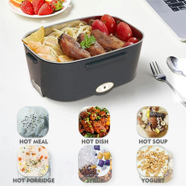 Dragodirect Electric Heated Lunch Box 1.5L Stainless Steel Inner Food Warmer
