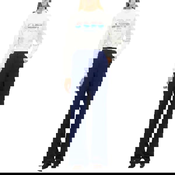 Casablanca Casa Clouds Screen Printed Cropped White Sweatshirt