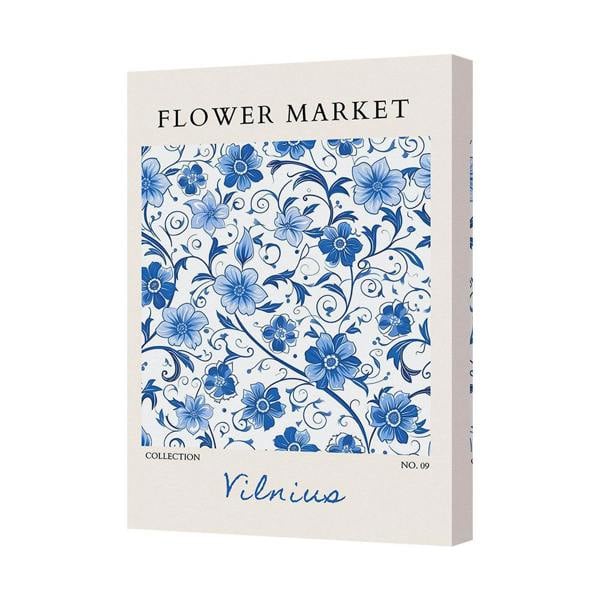 Benjamin Tate Design Flower Market Blue Floral Canvas Art Print Vilnius No 09
