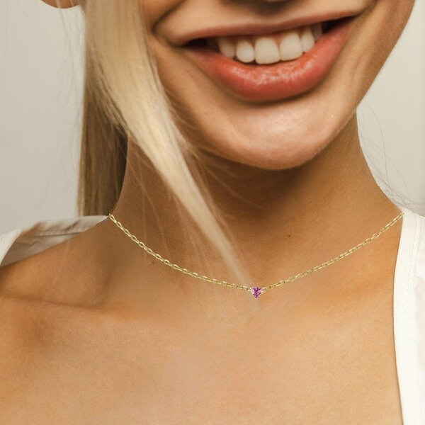BLOOMTINE Illuminess™ Gold Vermeil Pink Trillion Necklace