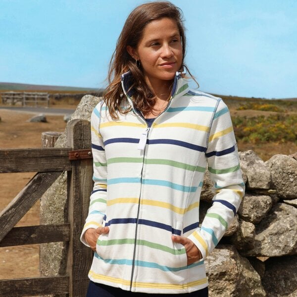 Lazy Jacks LJ32 - Ladies Striped Full Zip Sweatshirt - Greens