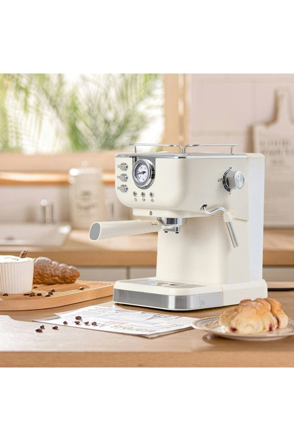 Living and Home 20 Bar Retro Coffee Espresso Machine with Steam Wand Milk Frother