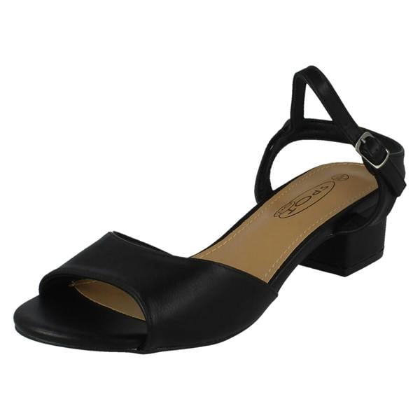 Spot On Ladies Spot On 5cm Block Heel Open Toe Heels F12060