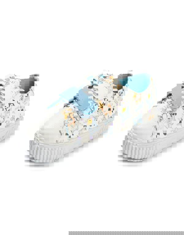 Bluey Unisex Kids White Multi Character Velcro Trainers