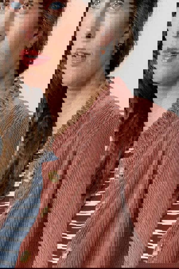 Lily & Me Rene Stretch Jumbo Cord Jacket Antique Rose