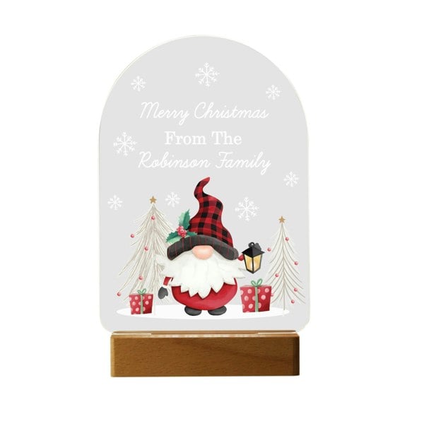 Personalised Memento Company Personalised Gonk Wooden Based LED Christmas Light