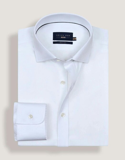 Men's Plain White Satin Dress Shirt