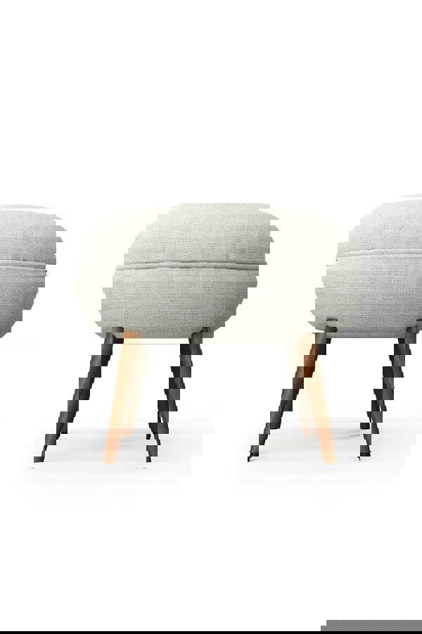 Living and Home Flemming 54Cm Wide Linen Oval Footstool