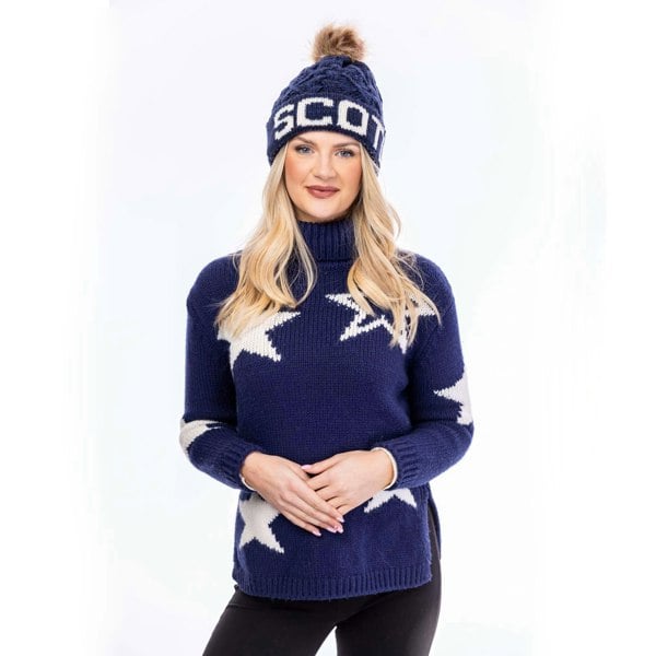 Aran Traditions Aran Diamond Cable SCOTLAND Pom Pom Hat