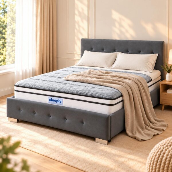 Indoor Living Bed & Mattress king Size - Package Offer - Gray