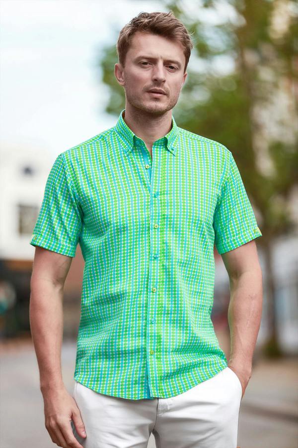 Claudio Lugli Pixel Check Short Sleeve Shirt