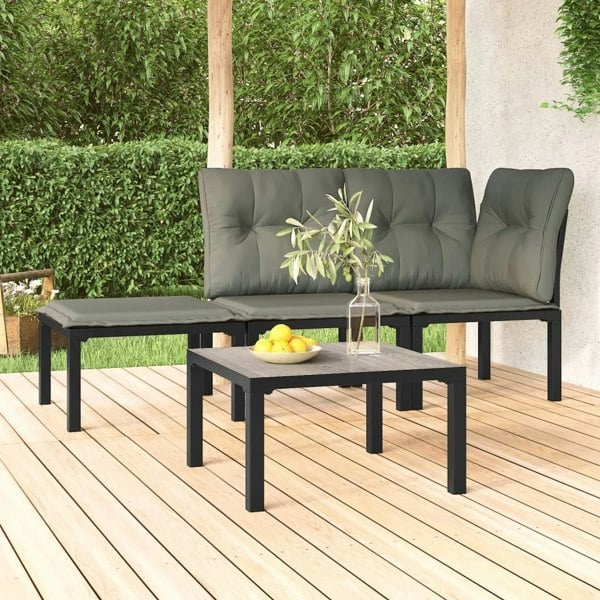 Berkfield Garden Coffee Table Grey 55x55x31 cm DPC and Steel