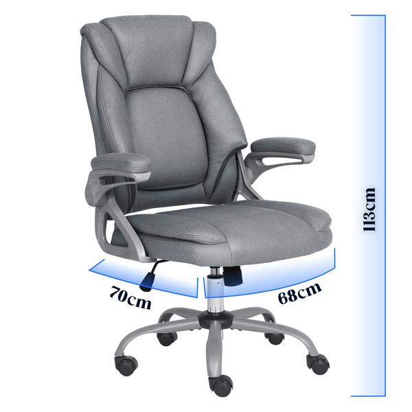 ADOV Executive Office Chair with Padded Flip-up Armrests, High Back Ergonomic Desk Chair with Lumbar Support