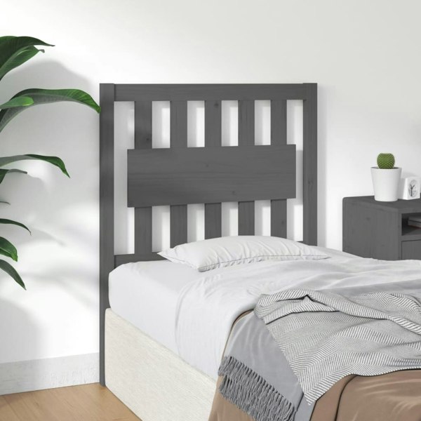Berkfield Bed Headboard Grey 80.5x4x100 cm Solid Wood Pine