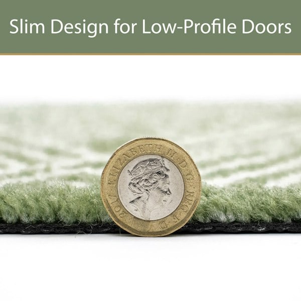 JVL Mega Mat Machine Washable Entrance Runner and Doormat Set, Green Geo