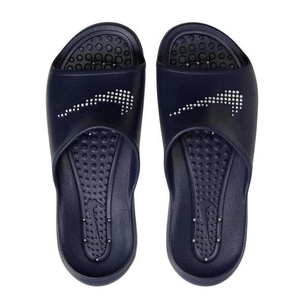 Nike Mens Victori One Swoosh Sliders - Navy/White - 