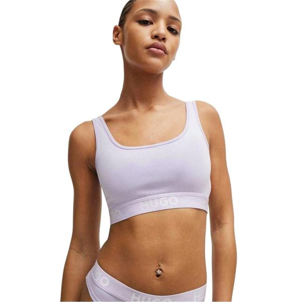 Hugo Womens/Ladies Sporty Cotton Jersey Bralette - Purple - 