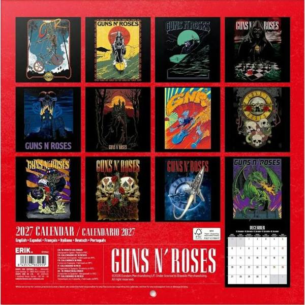 Guns N Roses Calendar 2027, Wall Calendars, Month To View, Entertainment, Gift