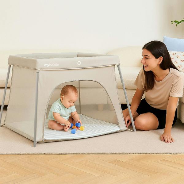 My Babiie MBTC2 Air-Light 2-in-1 Travel Cot - Ivory