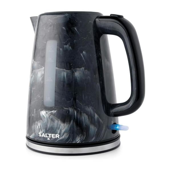 Dragodirect 1.7L Marble Effect Electric Kettle Black 360 Swivel Base