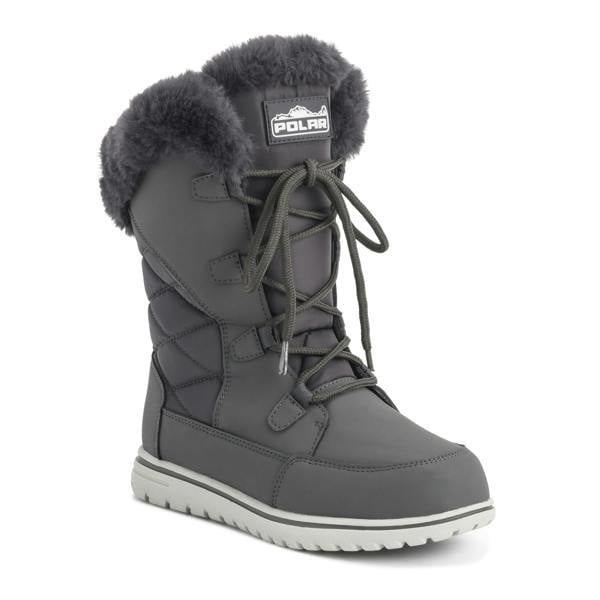 VIVA Polar Boot Women's Quilted Outdoor Cuff Snow Lace Up Faux Fur Boots
