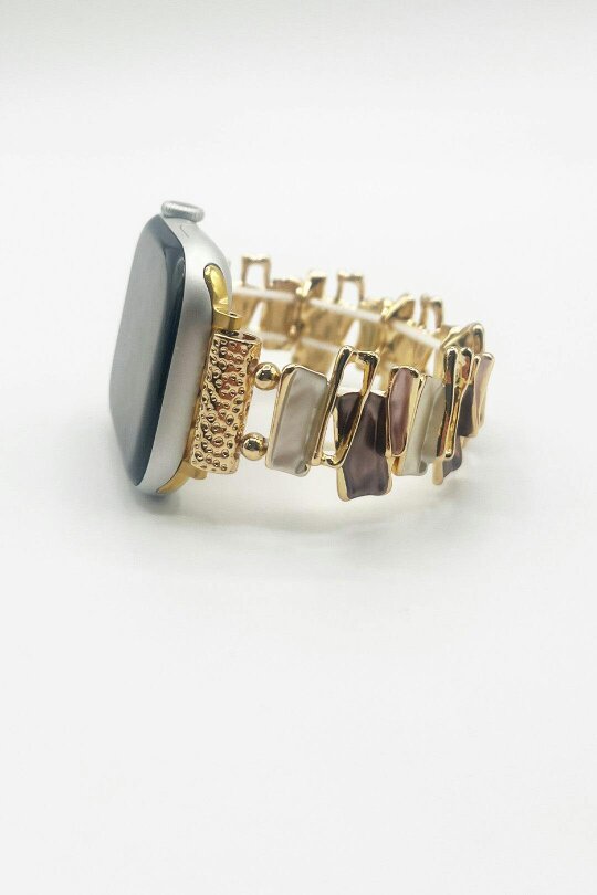 SVNX Apple Watch Strap in Abstract Pattern in Gold