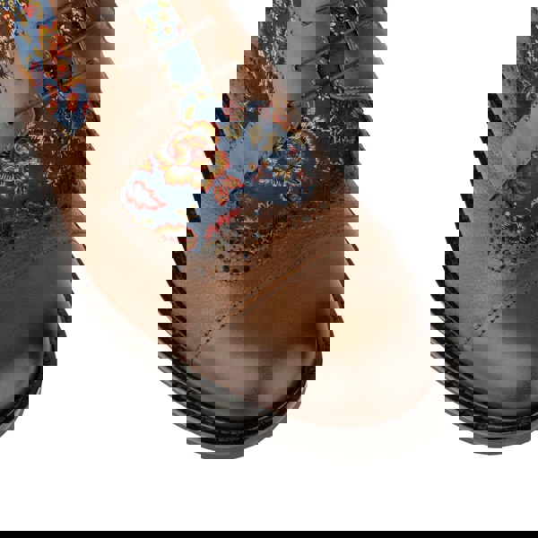 Embassy London Charles - Tan & Blue Flowers - Men's leather lace up boot