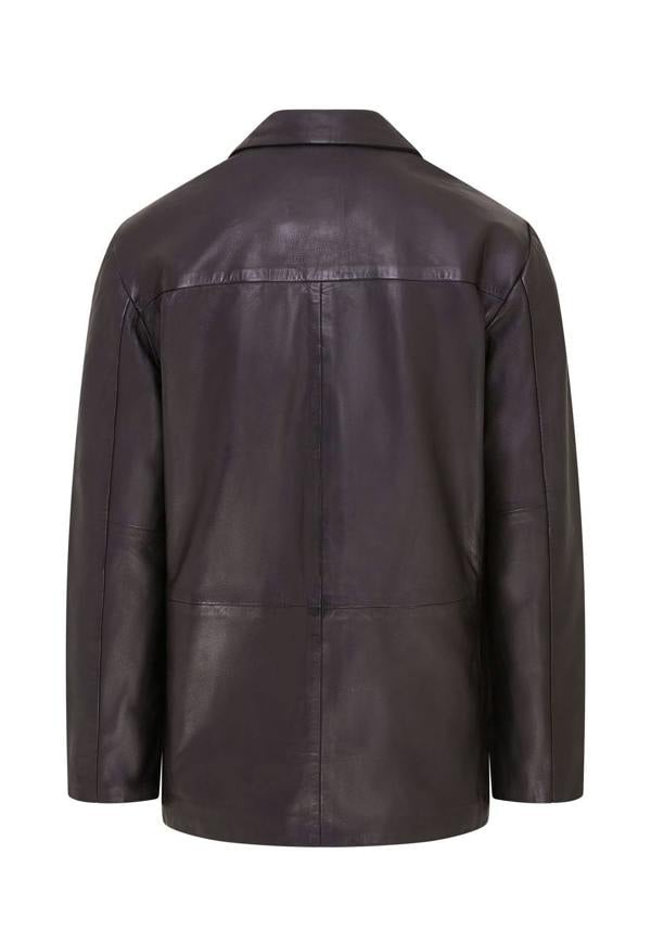 Infinity Leather Mens 3 Button Italian Leather Blazer Jacket - Fauske
