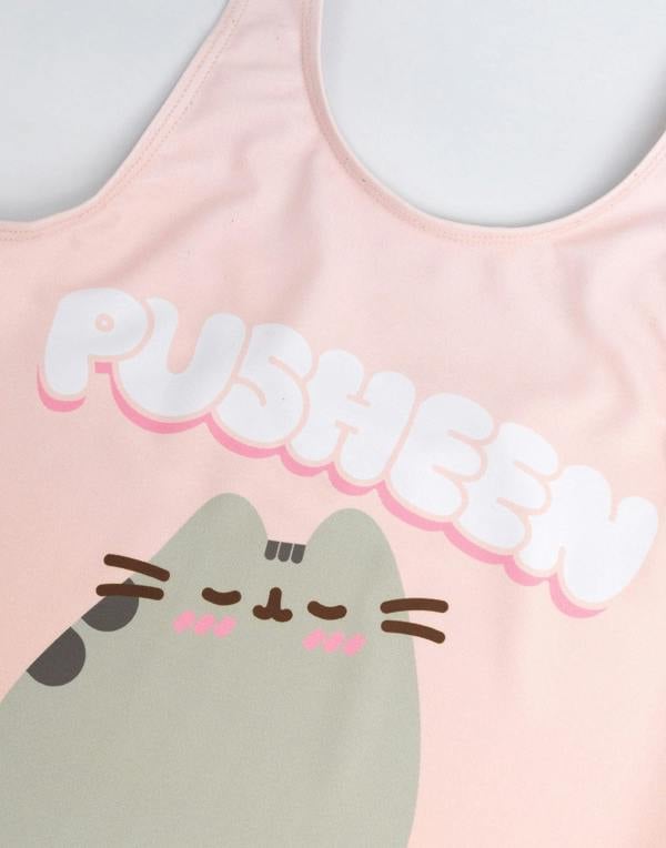 Vanilla Underground Pusheen Girls Multicoloured Bubble Font 1 Piece Swimming Costume