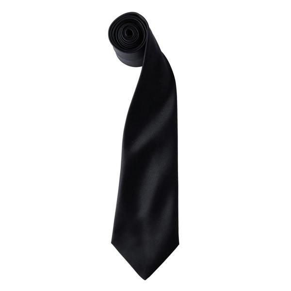 Premier Unisex Adult Colours Satin Tie - Black