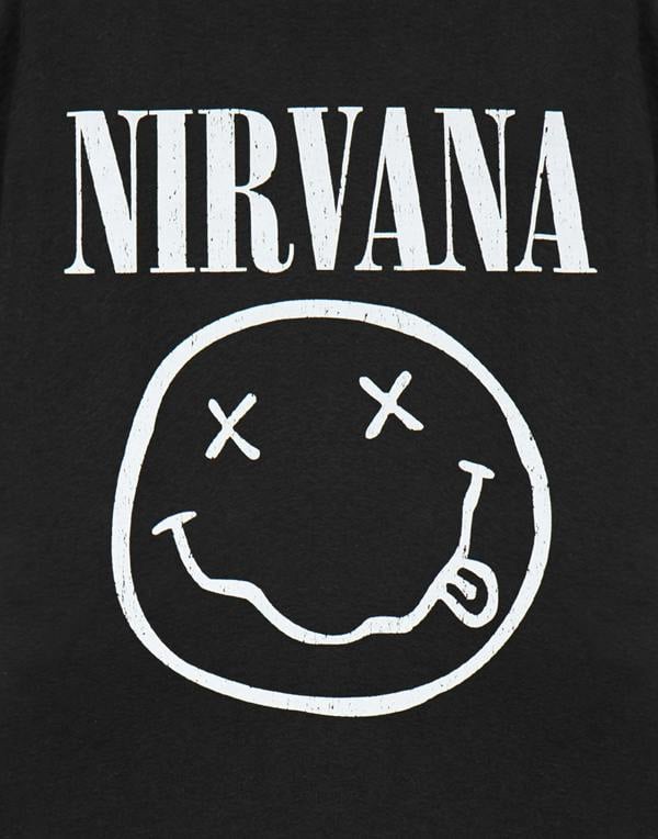 Nirvana Mens Black Logo Short Sleeved T-Shirt