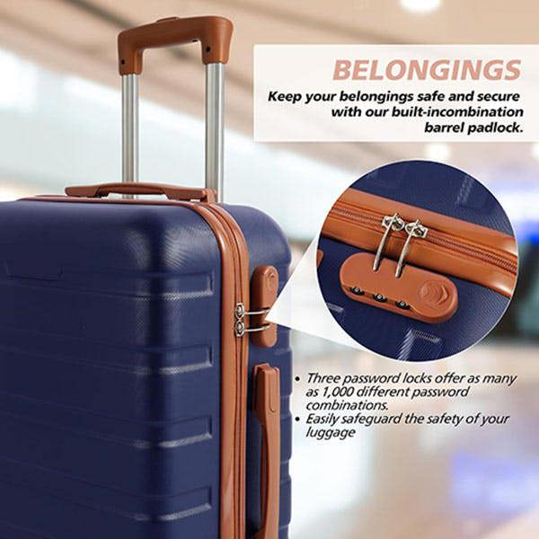 Leaper 20" ABS Carry-On Luggage with Removable Wheels & TSA Lock