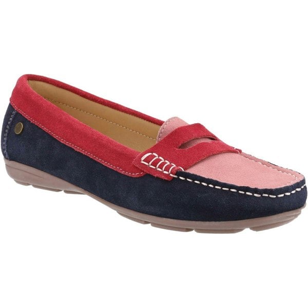 Hush Puppies Womens/Ladies Margot Suede Loafers - Red/Pink/Navy