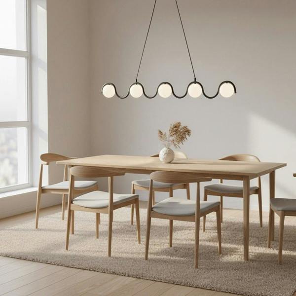 Emibig SINUS Pendant lamp 5 x G9 Black with White Shade